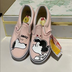 New Vans Pink Snoopy Slip-on Sneakers size 1Y